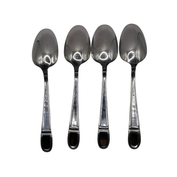 4 Oneida Colonnade teaspoons stainless steel frosted handle glossy flatware - Picture 3 of 3